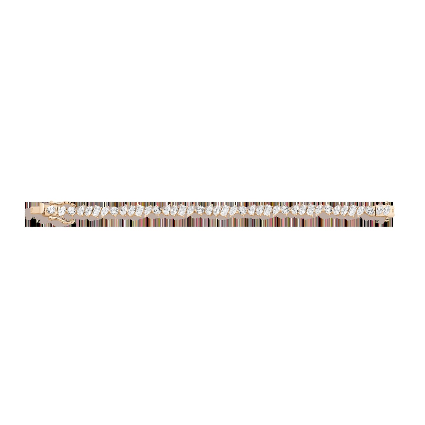 Lab Grown White Sapphire Mixed Shape Tennis Bracelet