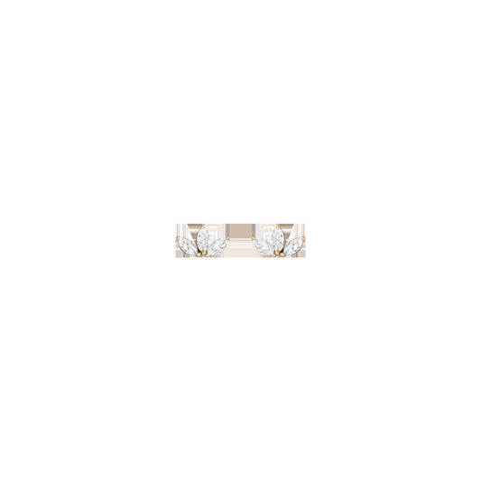 Lab Grown White Sapphire Crown Marquise Earrings - Flatback