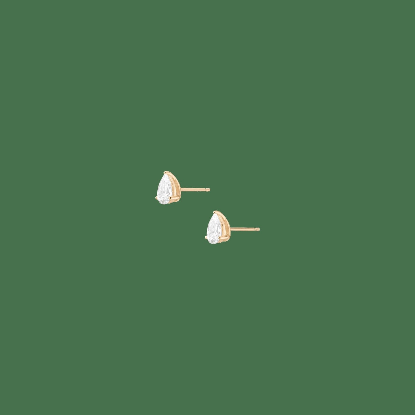 Pear Gemstone Solitaire Stud Earrings