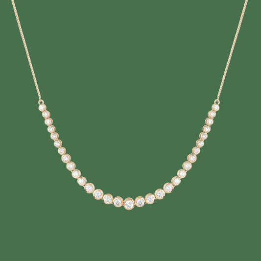Graduated Lab Grown Diamond Bezel Necklace