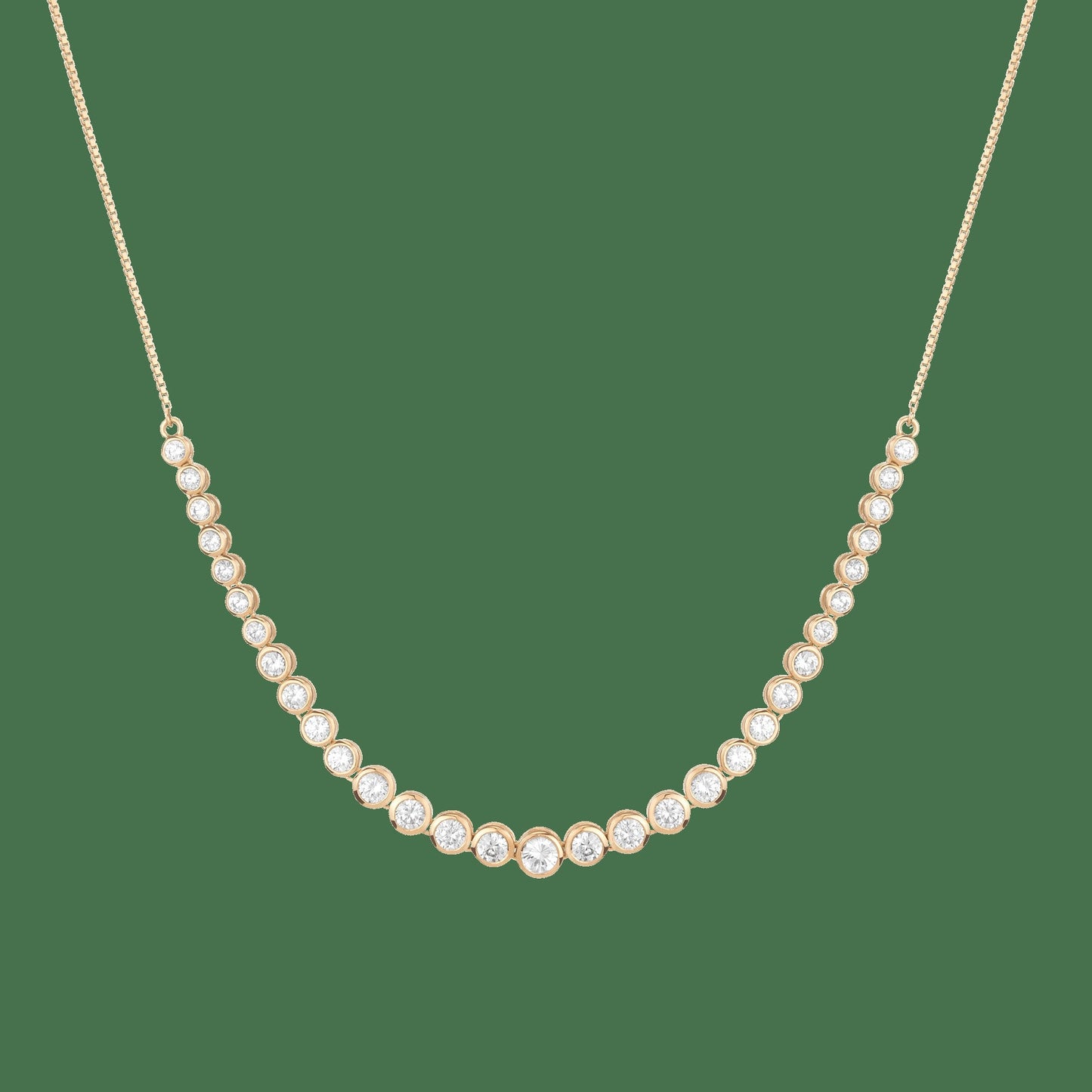 Graduated Lab Grown Diamond Bezel Necklace