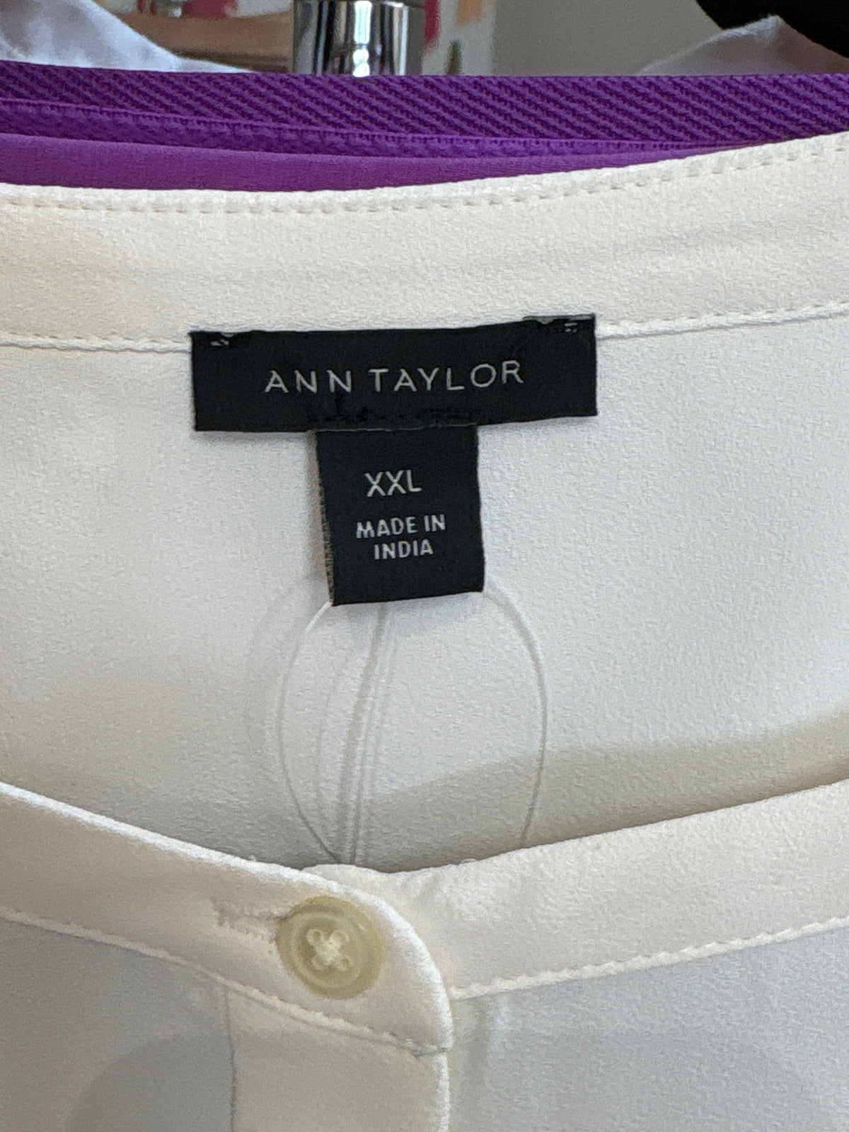New Ann Taylor White/Cream Top, XXL