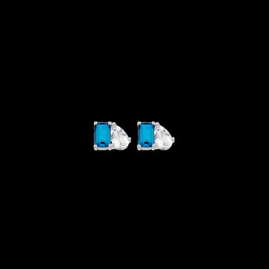 Toi et Moi Gemstone Mini Classic Earring - London Blue Topaz & White Topaz