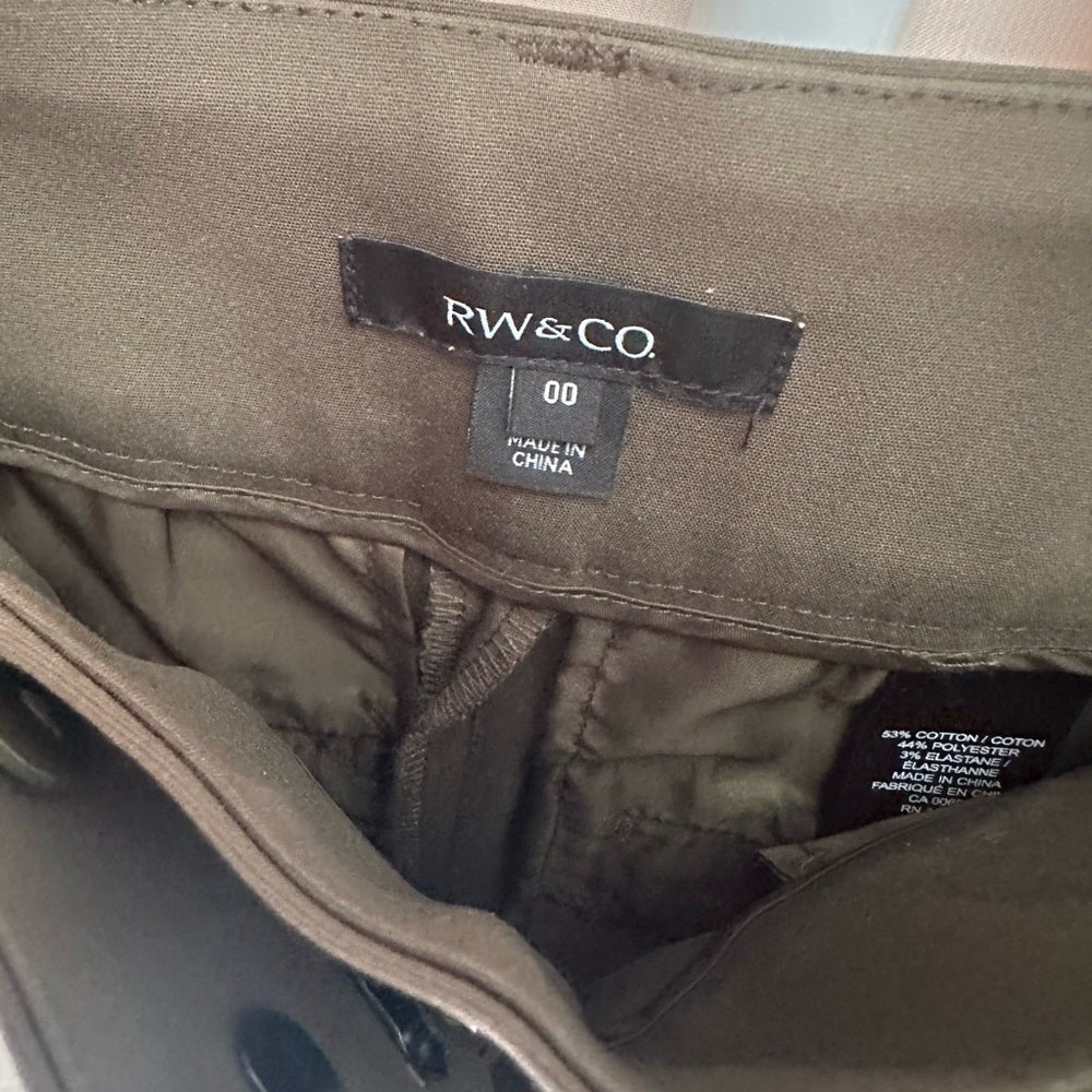 RW&Co Olive Green Trousers Size 00