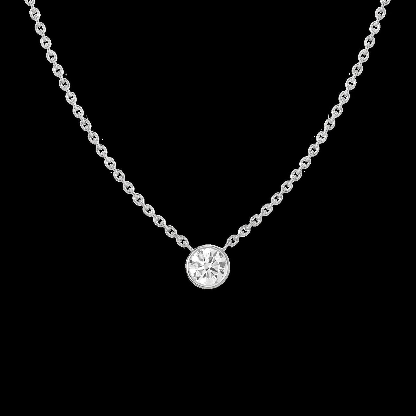 Extra Large Lab Grown Diamond Bezel Necklace