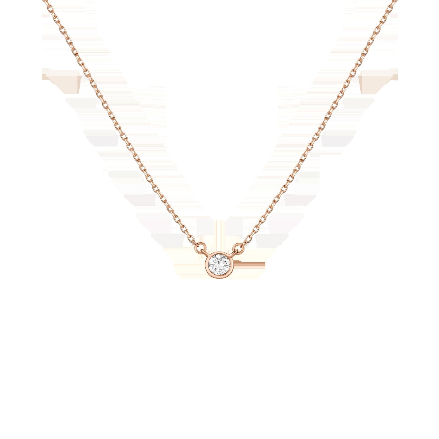 Medium Lab Grown Diamond Bezel Necklace