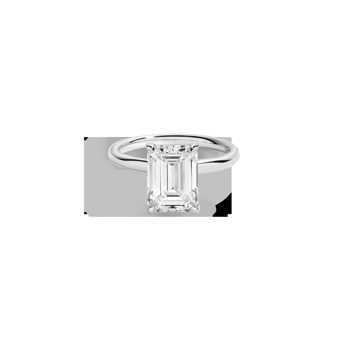 4ct Emerald Lab Grown Diamond Solitaire Ring