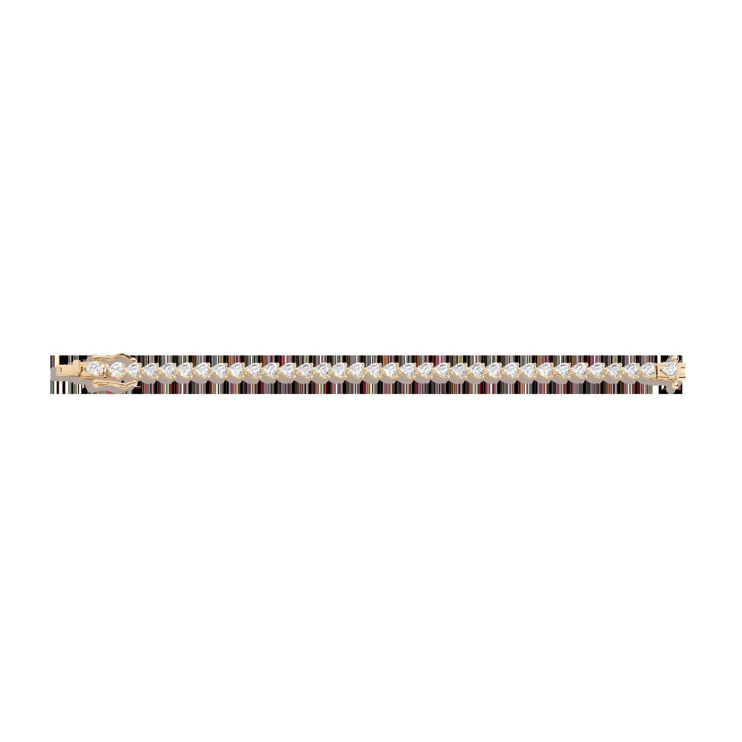 Lab Grown White Sapphire Heart Tennis Bracelet