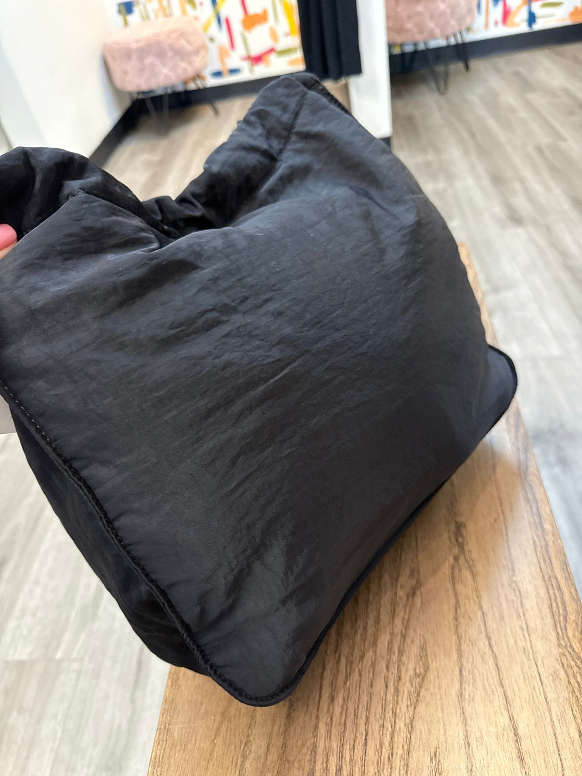 New Rotunda Black Sant Hobo Bag, 10"x12.5"