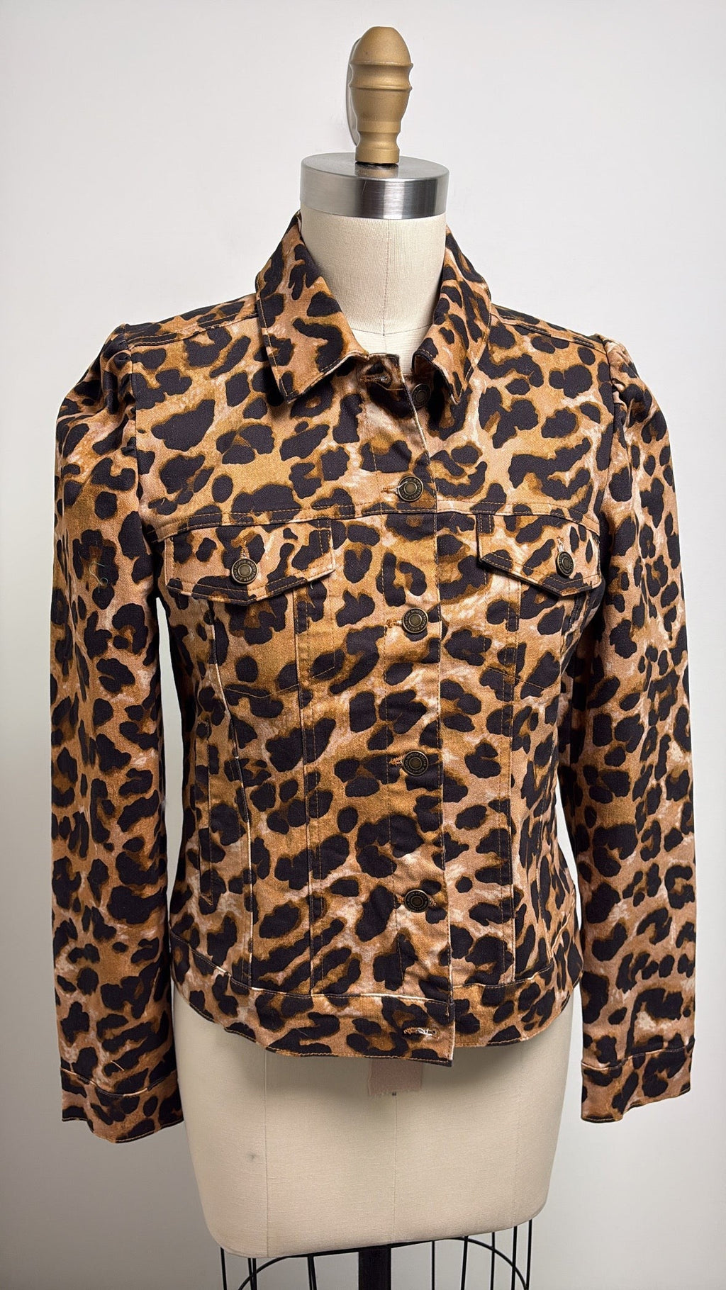 Boston Proper Denim Animal Print Jacket, M