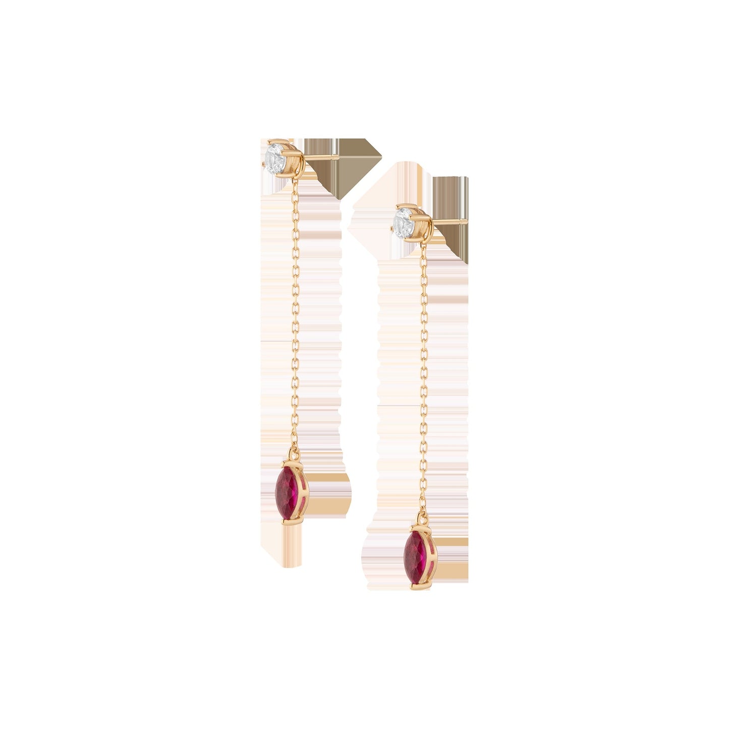 Aurate x Marilyn Monroe: Lab Grown Red Marquise Earring Threader