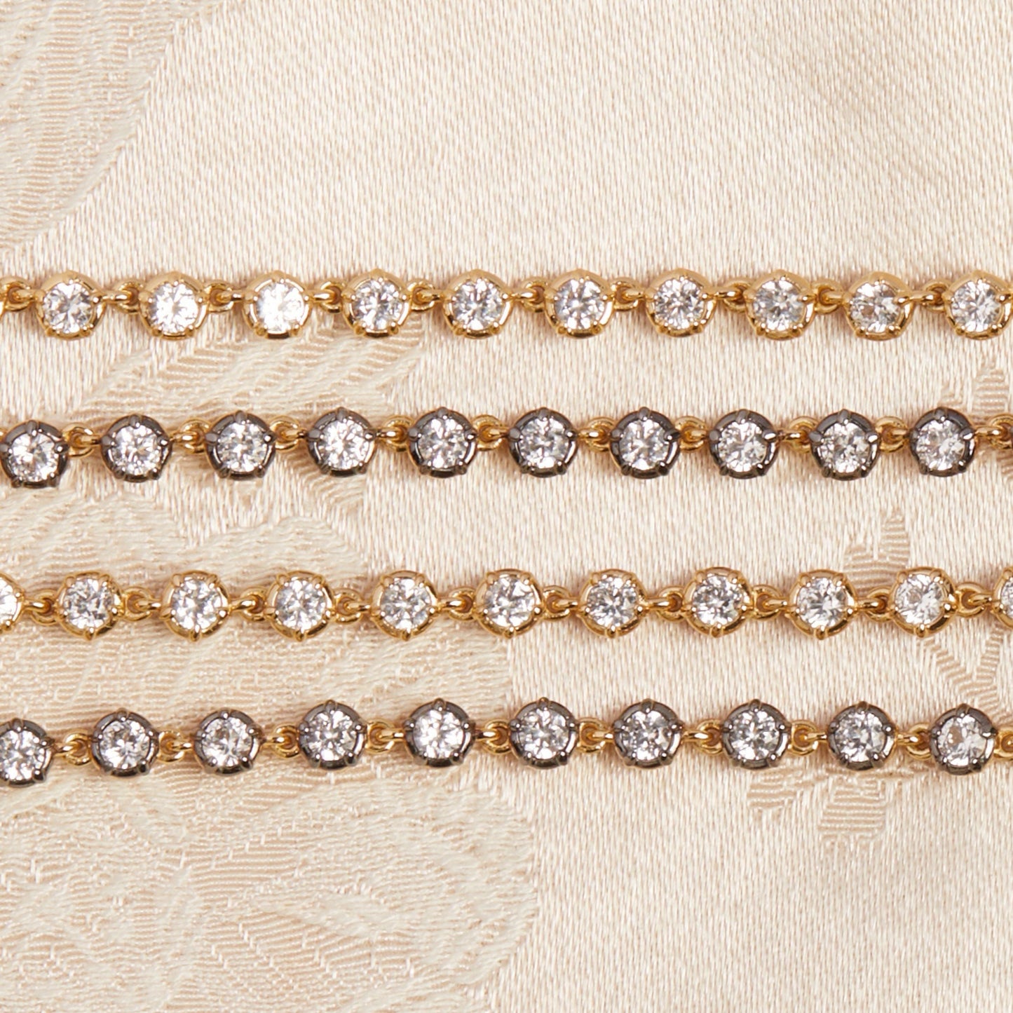 Lab Grown White Sapphire Georgian Tennis Bracelet