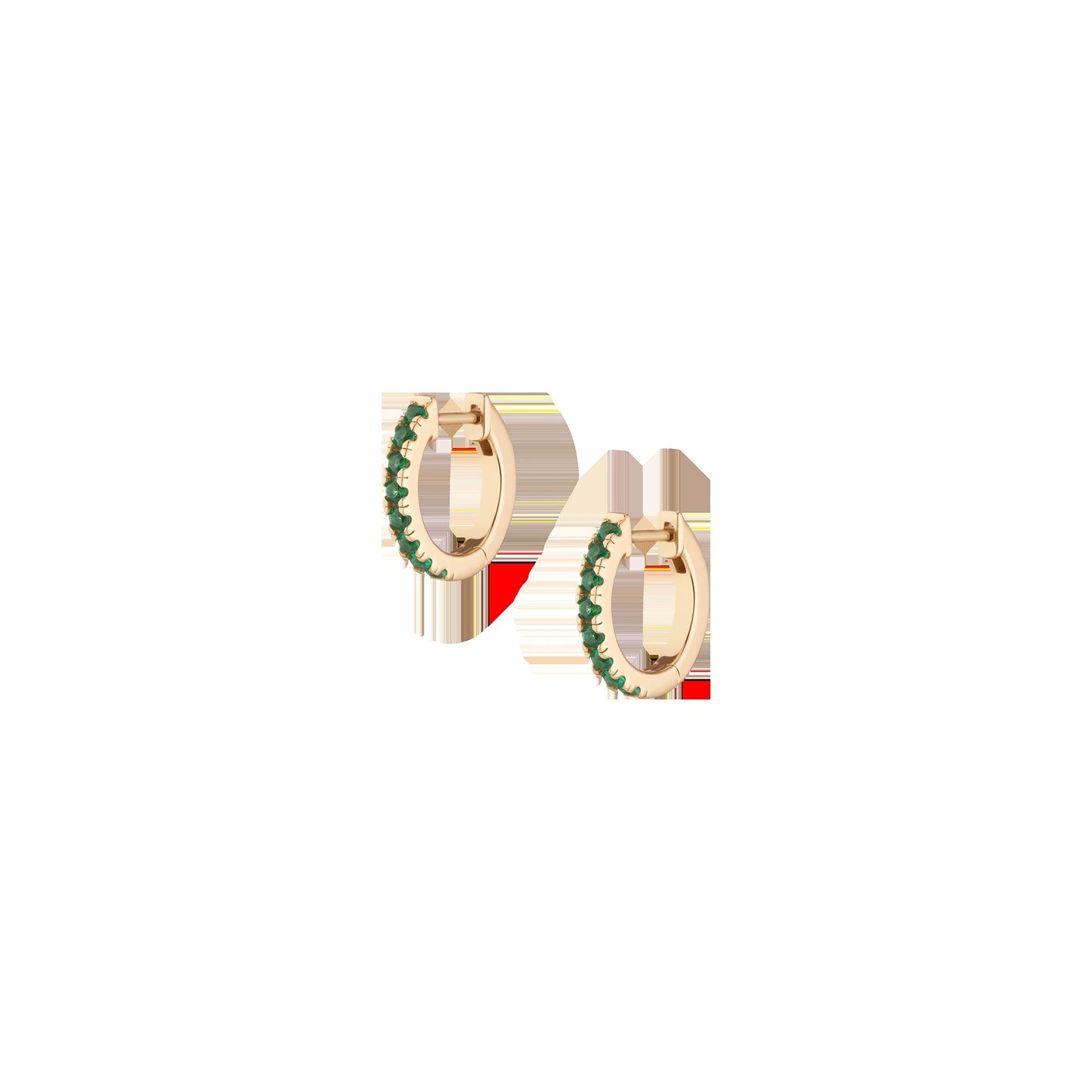 Lab Grown Green Emerald Huggie Earrings
