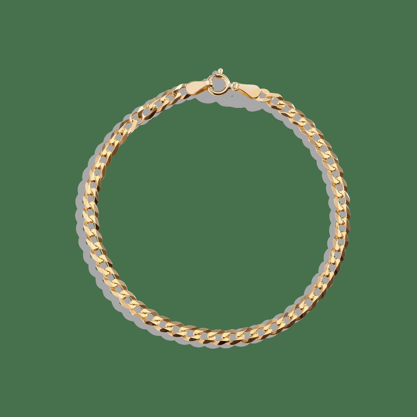Large Gold Curb Chain Bracelet