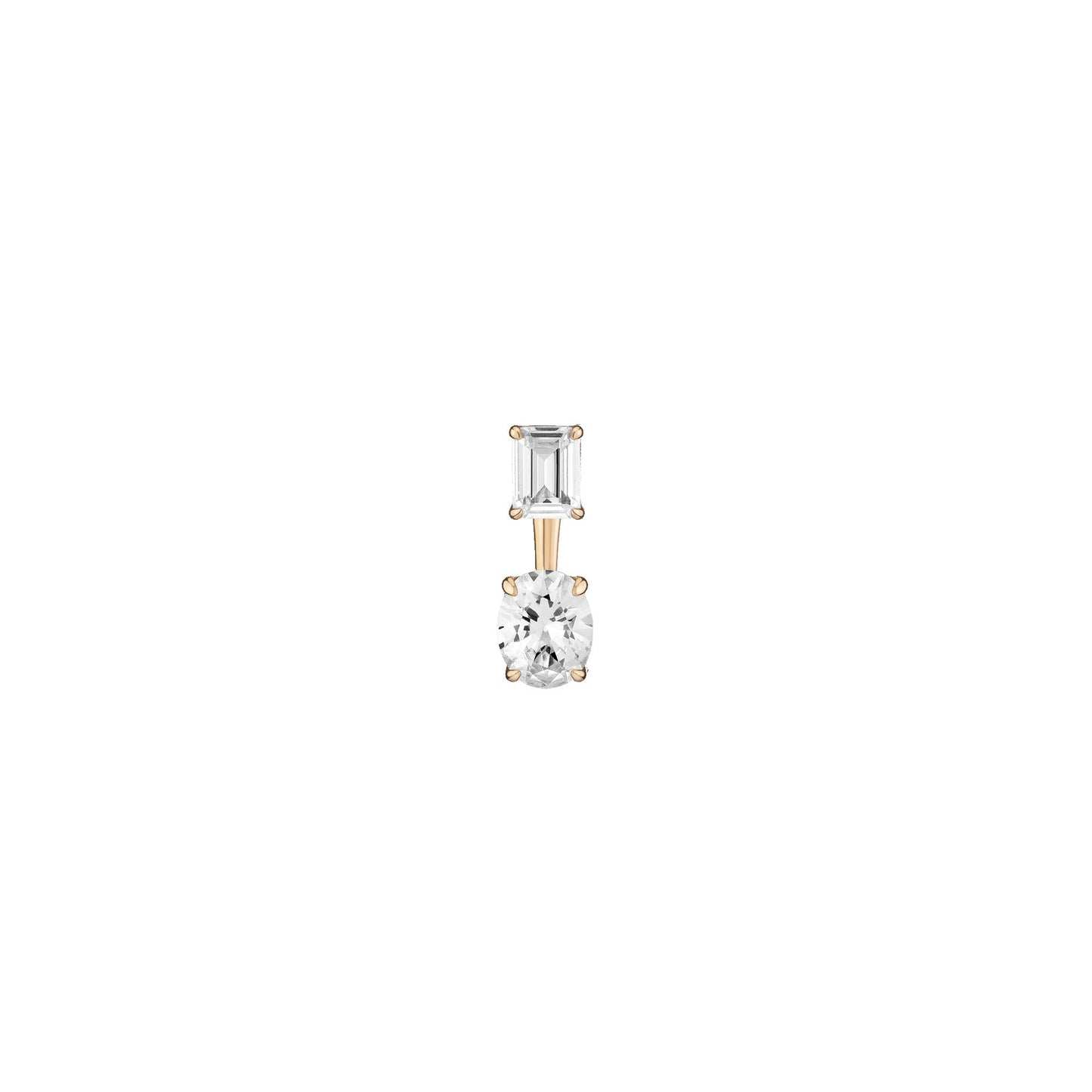 Lab Grown White Sapphire Ear Jacket