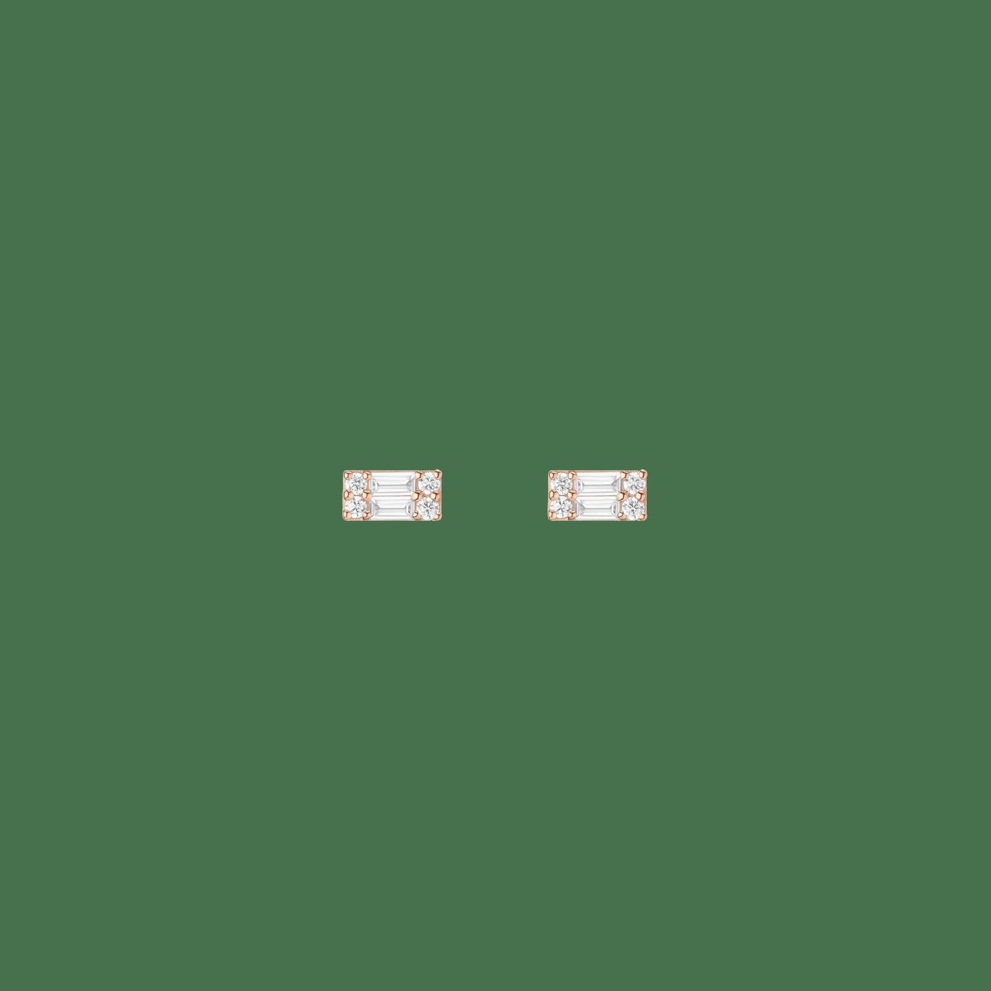 Baguette Lab Grown Diamond Illusion Studs (Large)