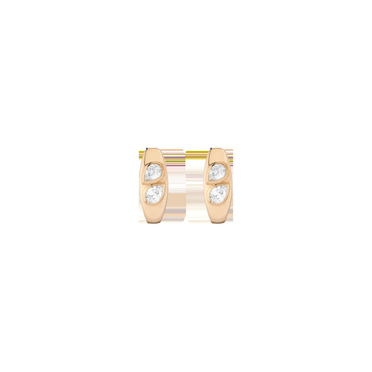 Chunky Double Lab Grown Diamond Pear Huggie Earrings