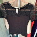 H&M Black Lace Short Sleeve Top
