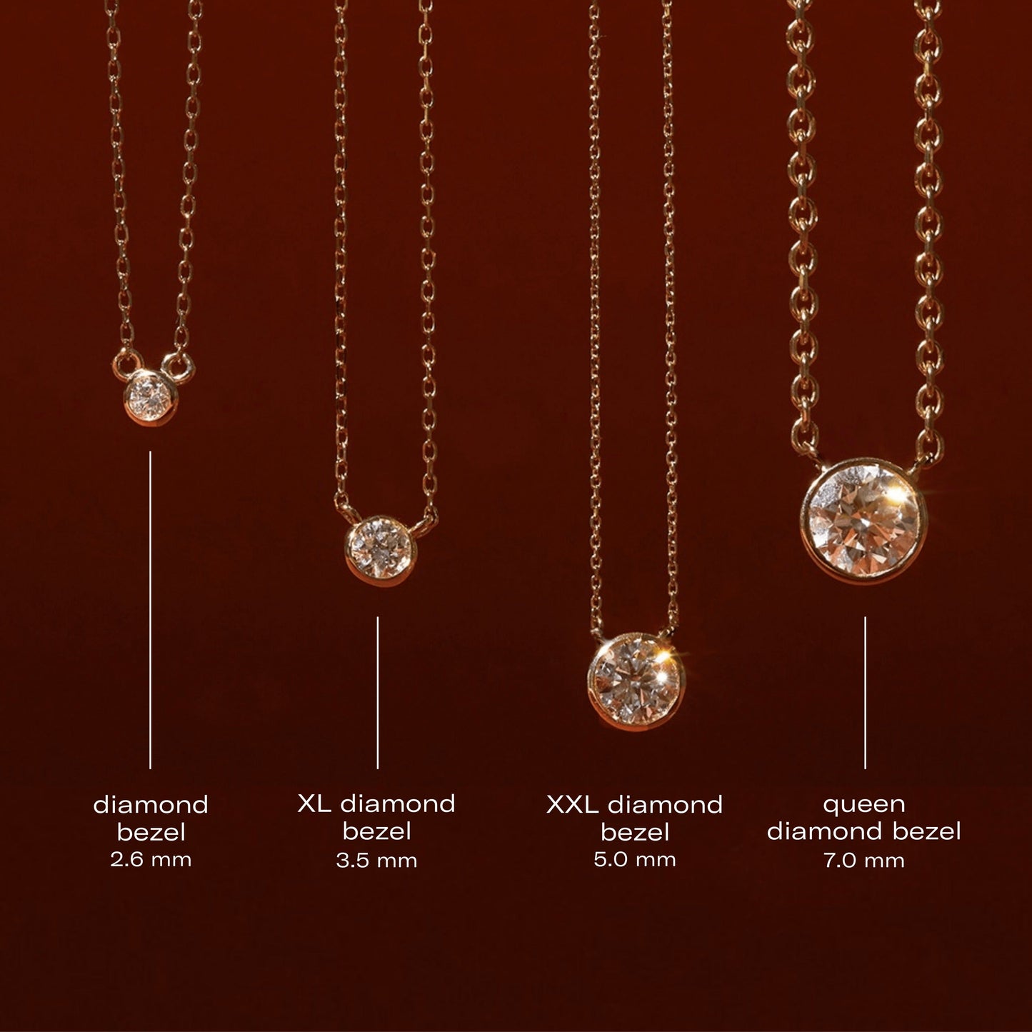 Medium Diamond Bezel Necklace