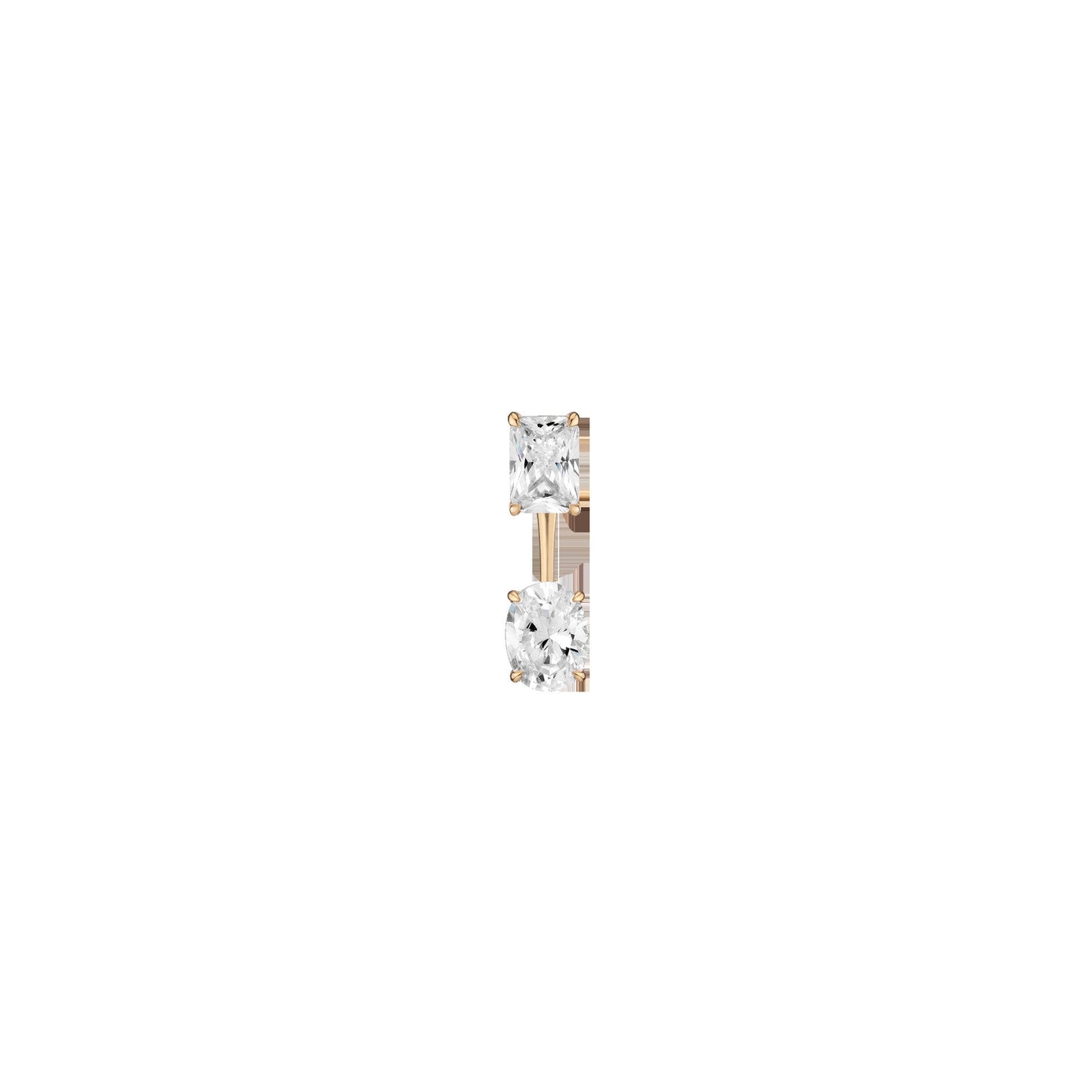 Lab Grown Diamond Ear Jacket - 1ct Oval Bottom Stone