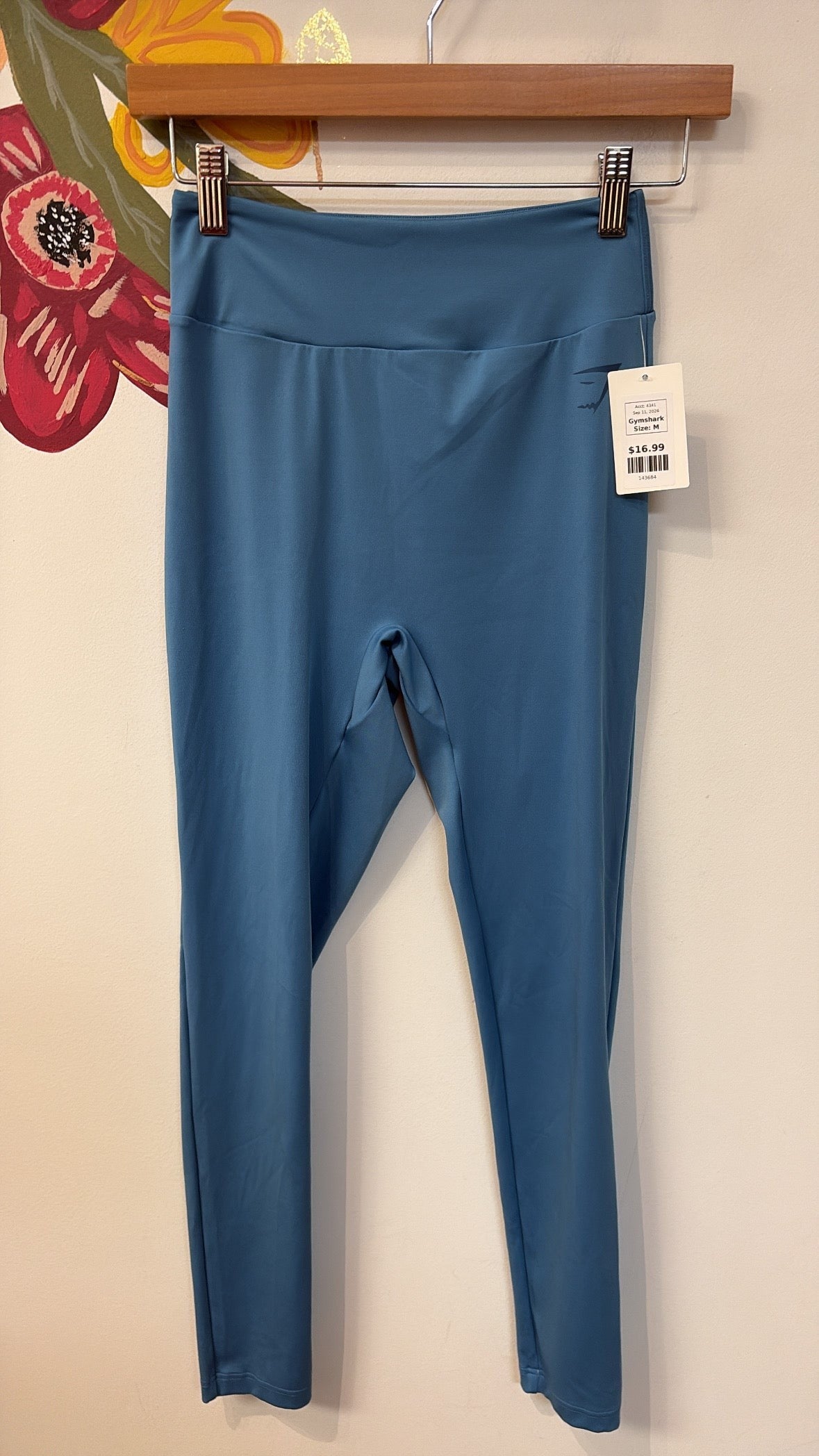 Gymshark Blue 26" Inseam Leggings, M