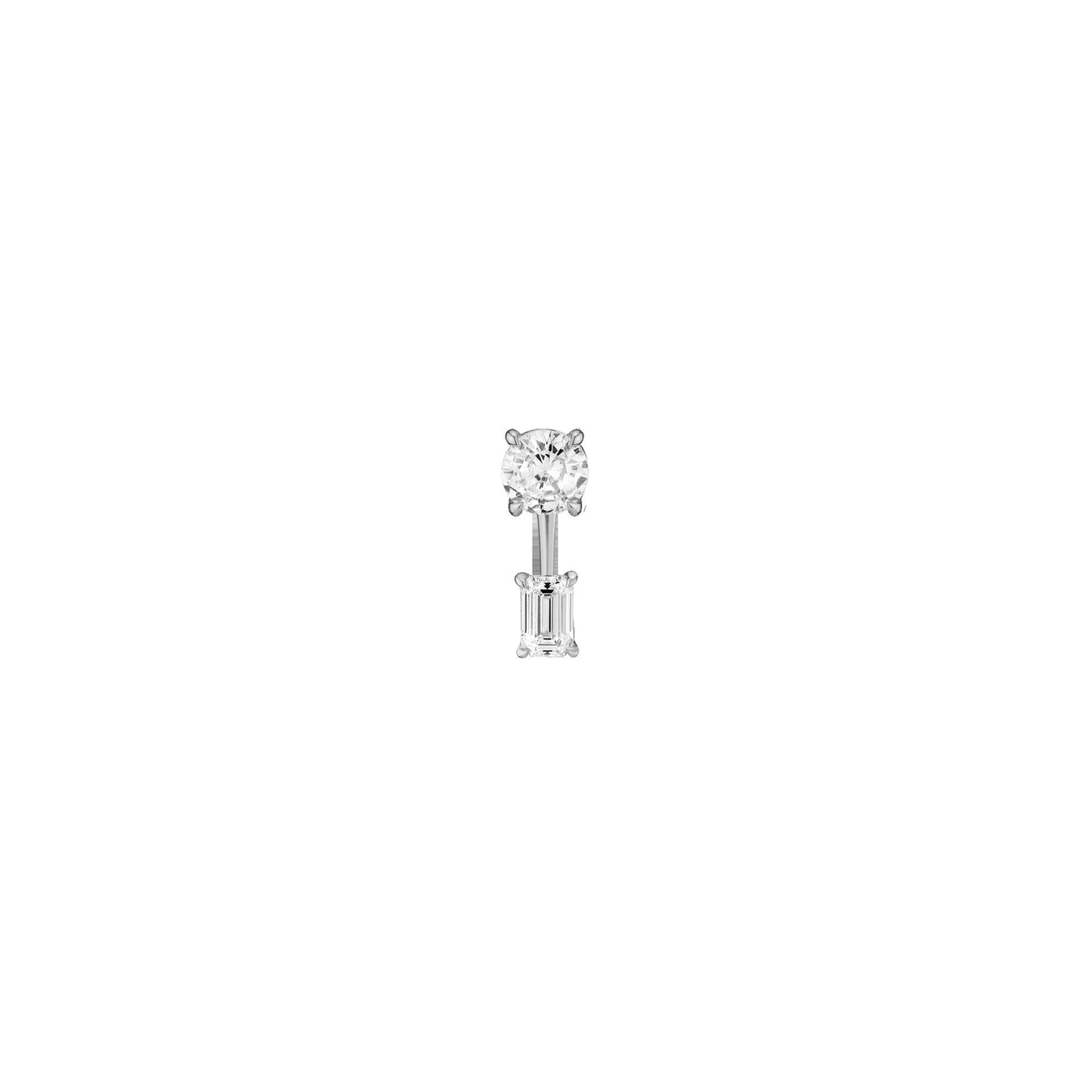 Lab Grown Diamond Ear Jacket - 0.5ct Emerald Bottom Stone