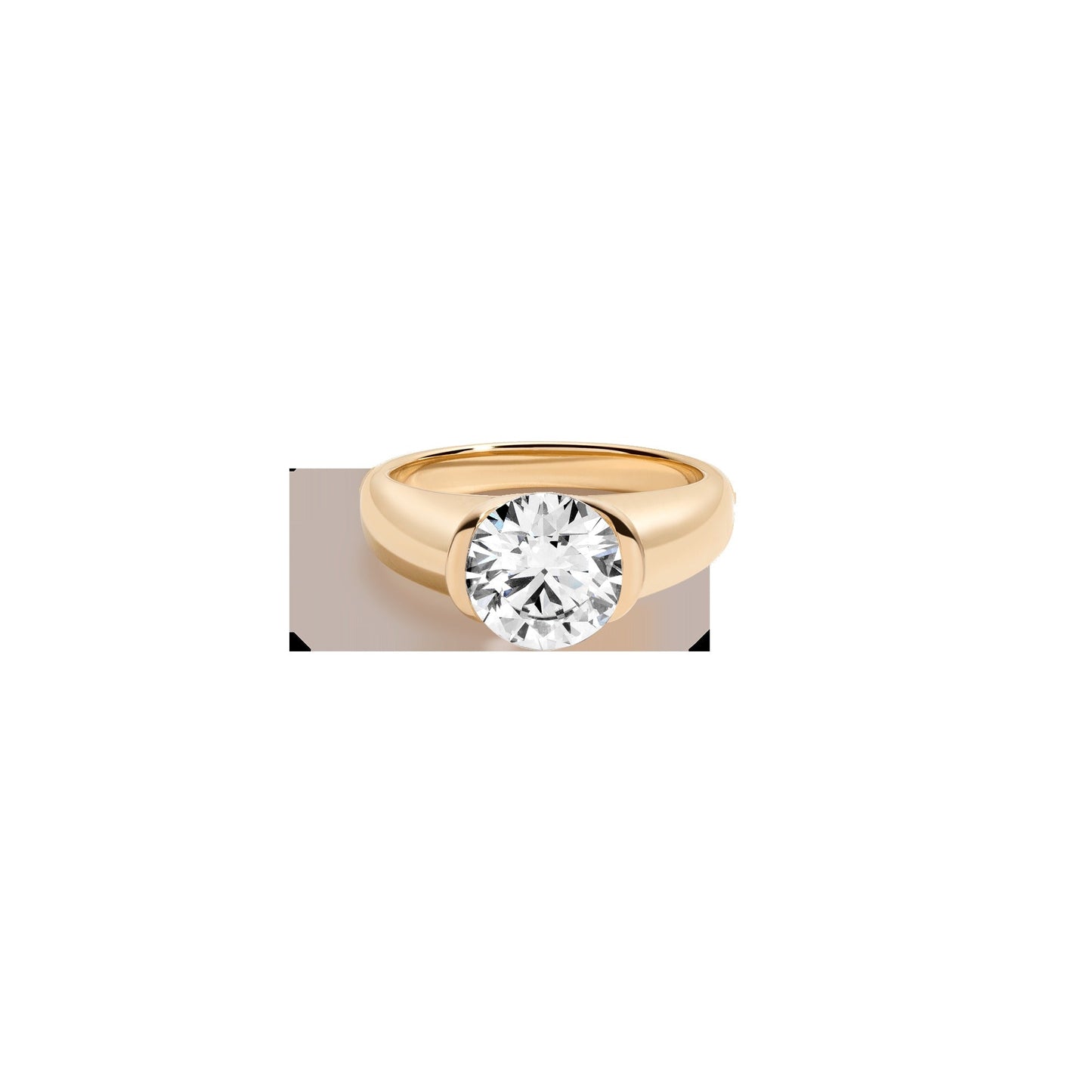 3ct Round Lab Grown Diamond Floating Signet Ring