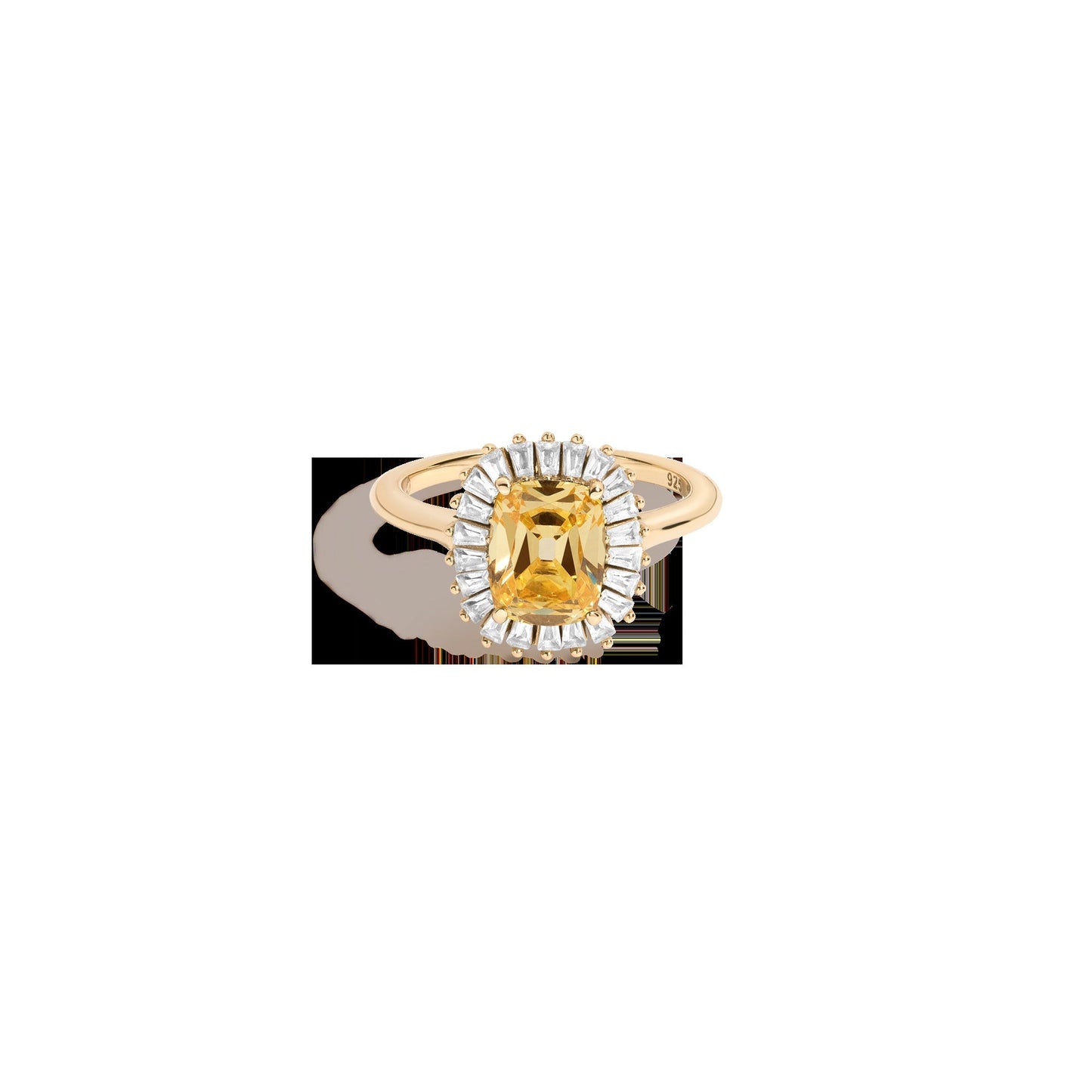 Lab Grown Yellow Canary Alexandra Ring