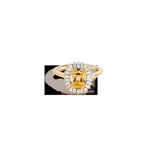 Lab Grown Yellow Canary Alexandra Ring