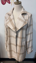 Ci Sono Open Front Plaid Jacket, L
