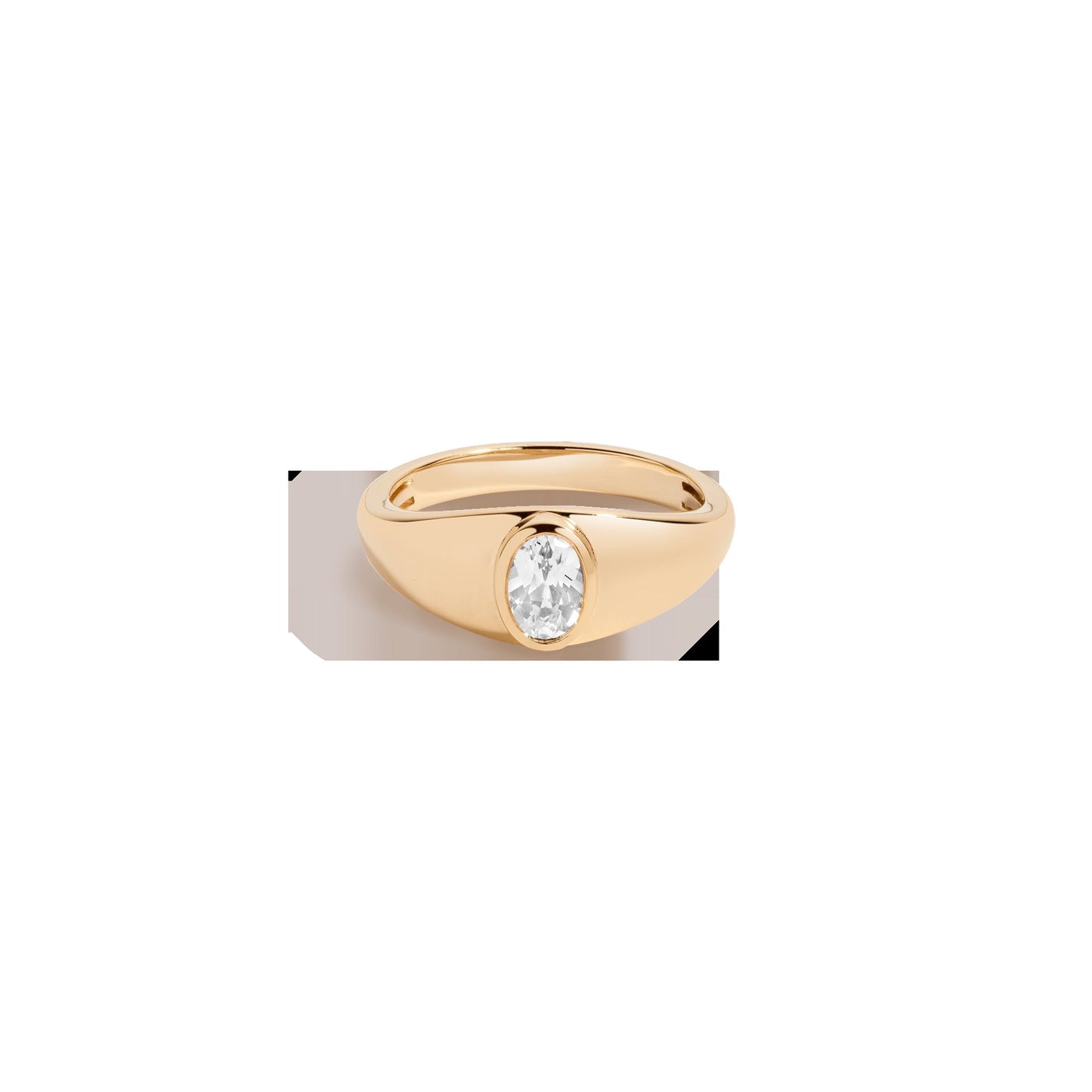 Chunky Lab Grown White Sapphire Oval Ring