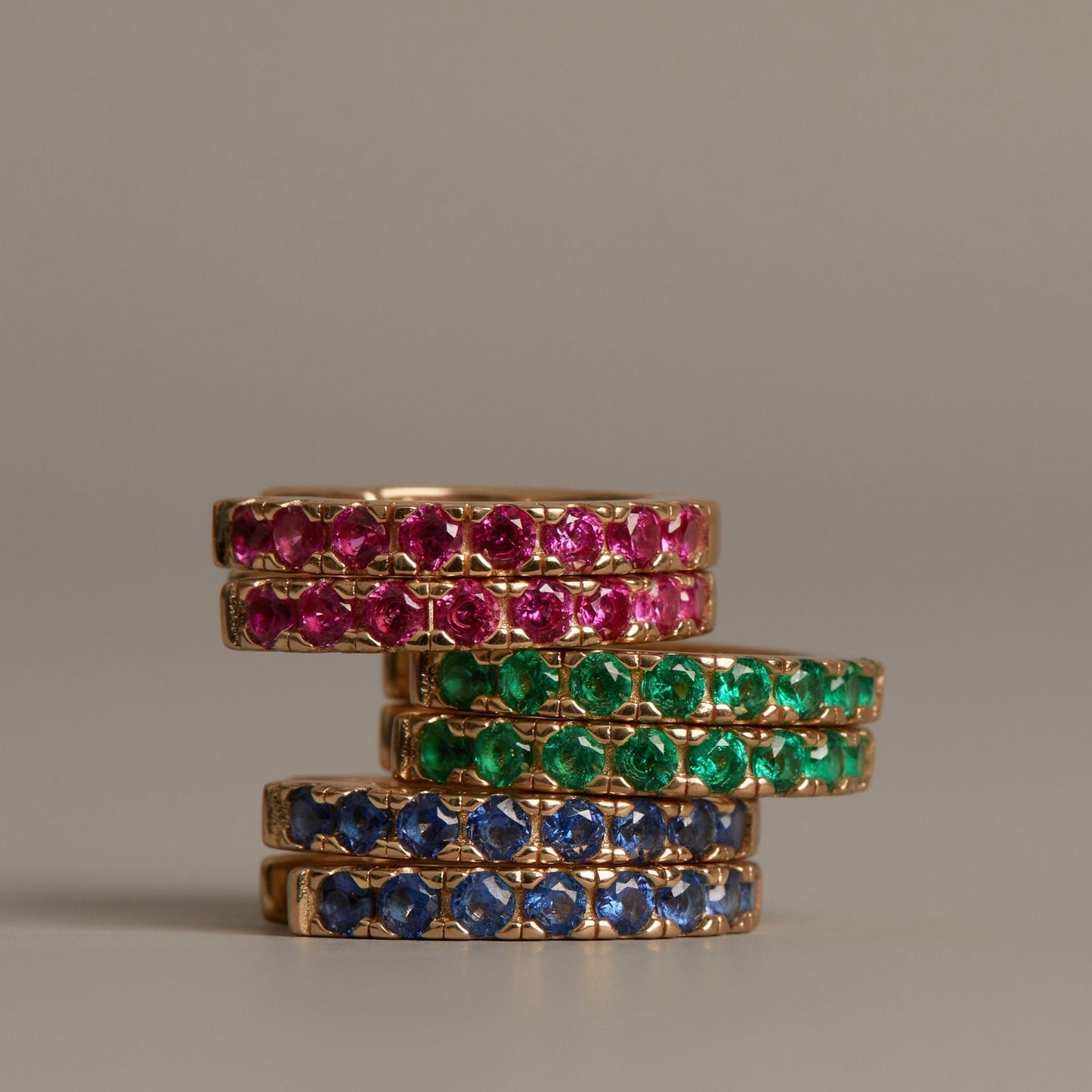Lab Grown Blue Sapphire Huggie Earrings