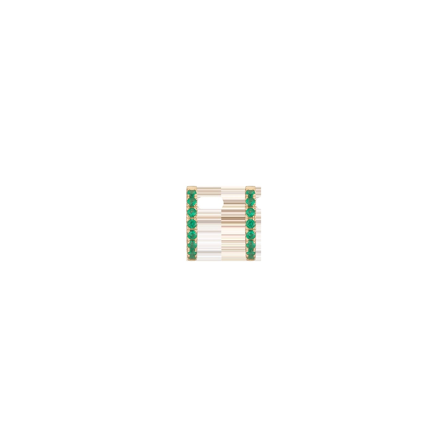 Lab Grown Green Emerald Huggie Earrings
