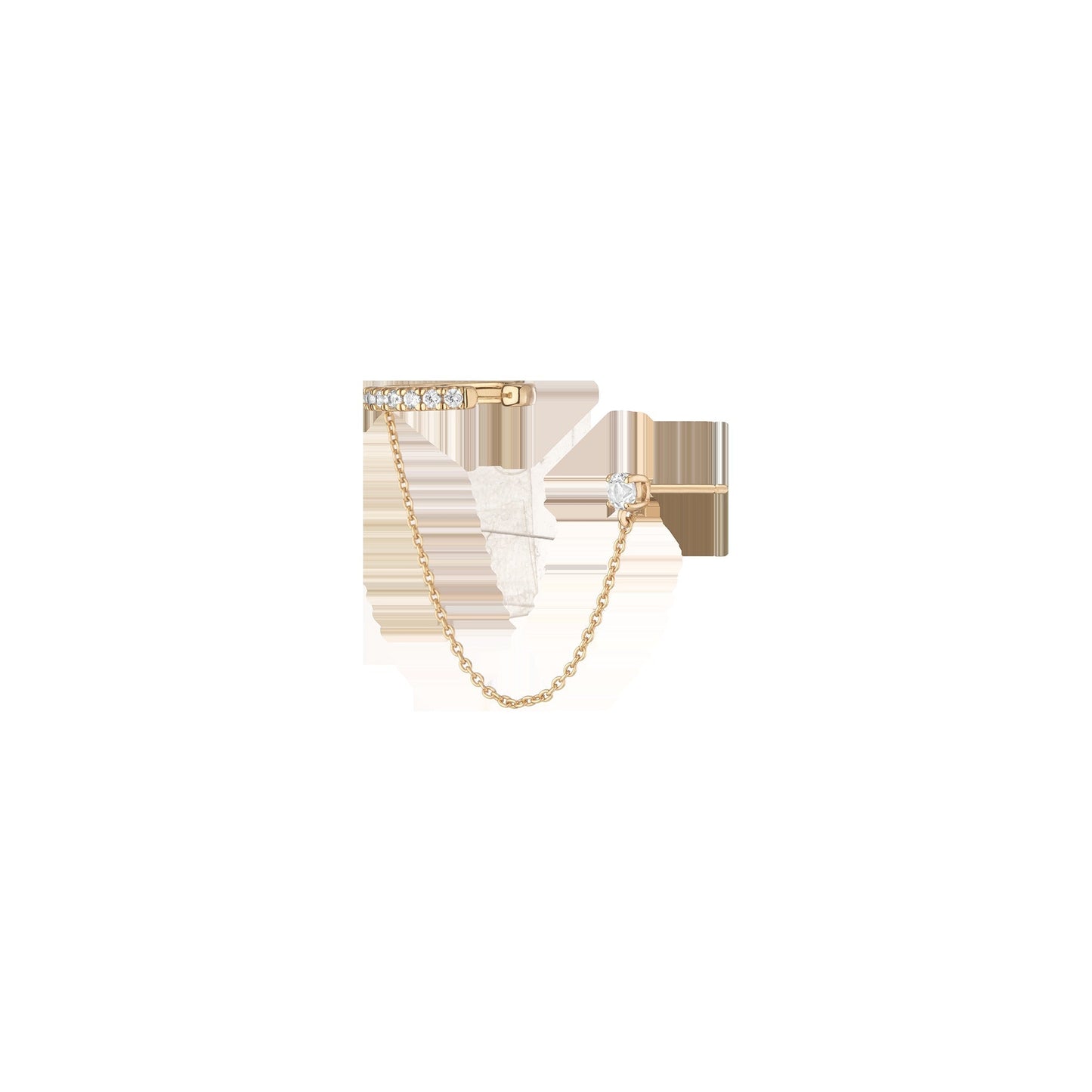 Aurate x Frye: Lab Grown White Sapphire Stud and Ear Cuff