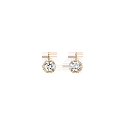 Lab Grown White Sapphire Edwardian Earrings
