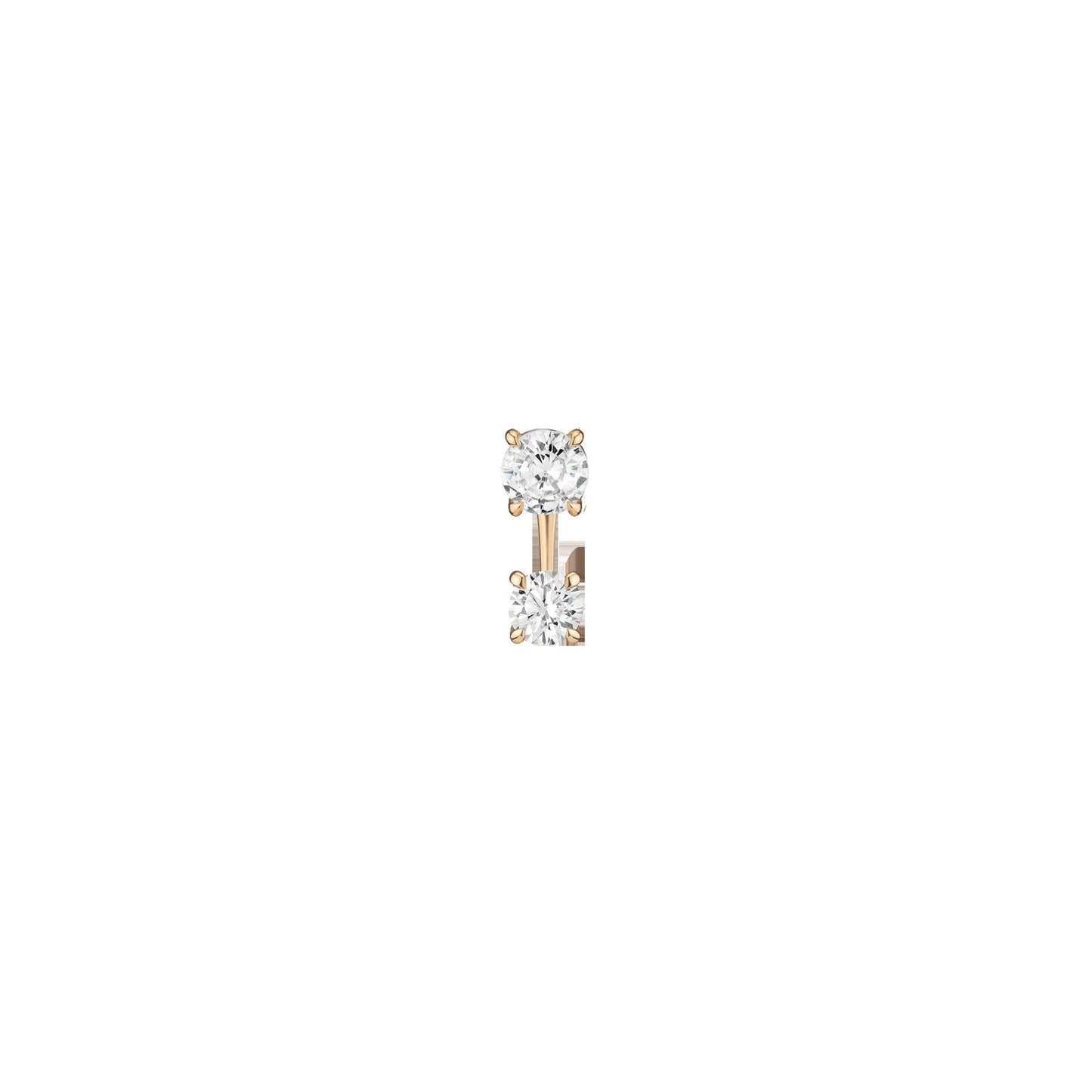 Lab Grown Diamond Ear Jacket - 1ct Round Bottom Stone