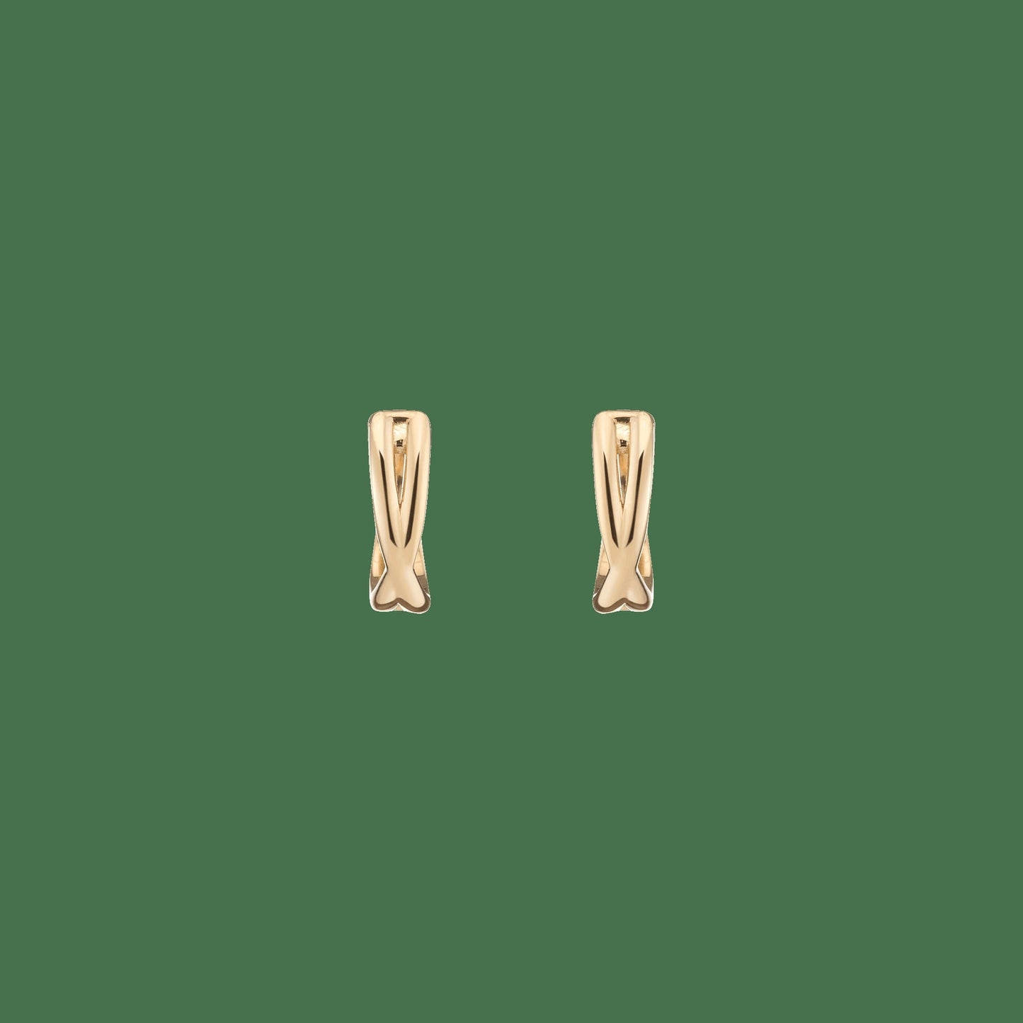 Crossover Huggie Earrings