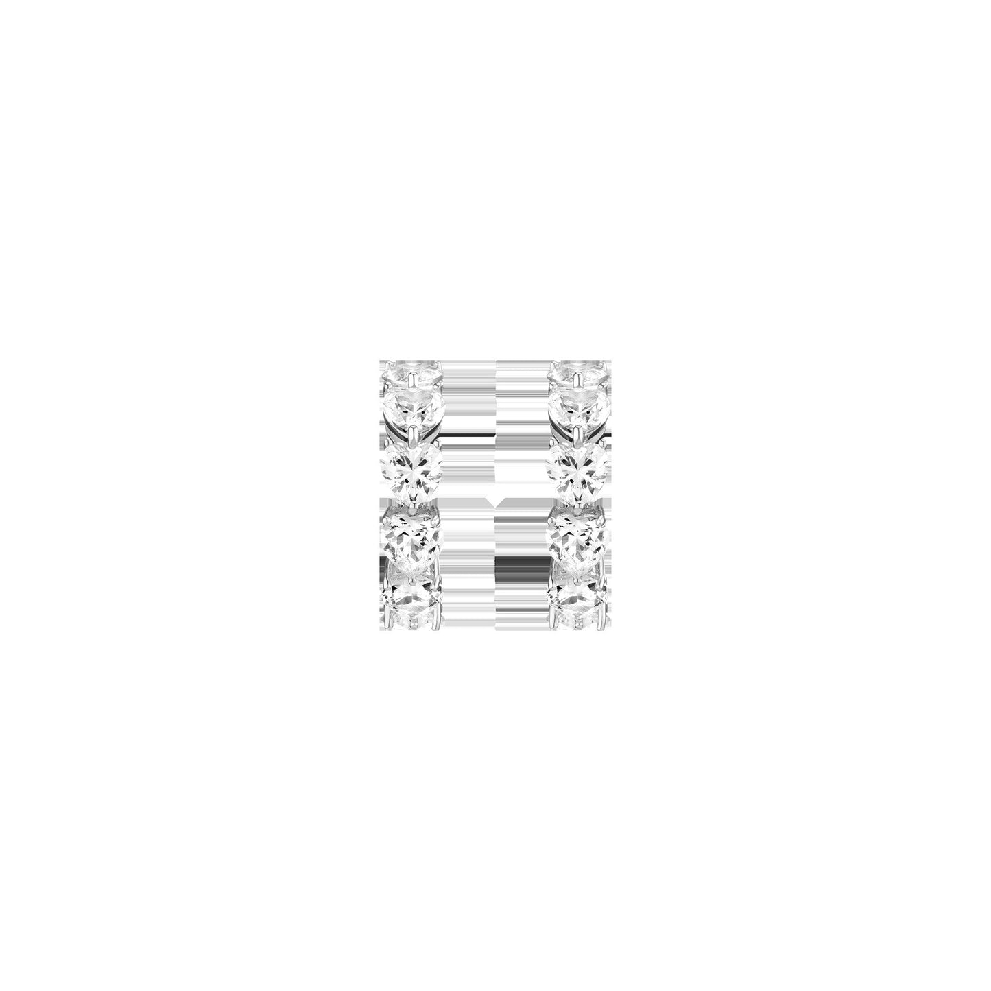 Lab Grown White Sapphire Heart Hoop Earrings