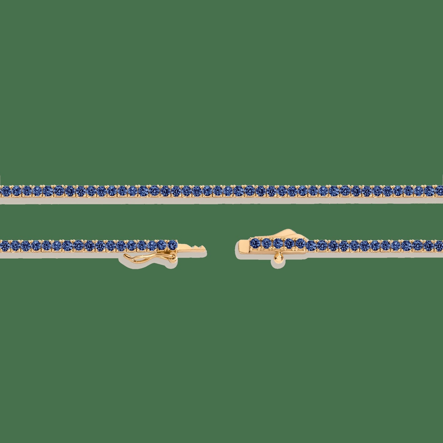 Lab Grown Blue Sapphire Tennis Necklace