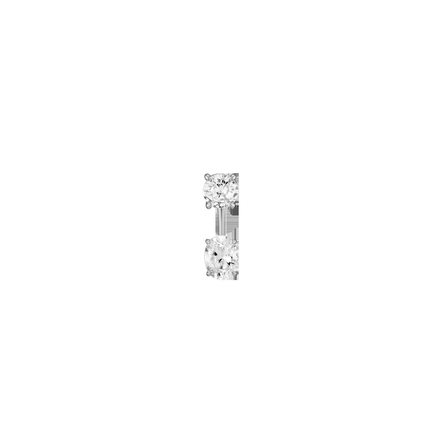 Lab Grown Diamond Ear Jacket - 1ct Oval Bottom Stone