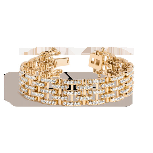 Lab Grown White Sapphire Panther Chain Link Bracelet