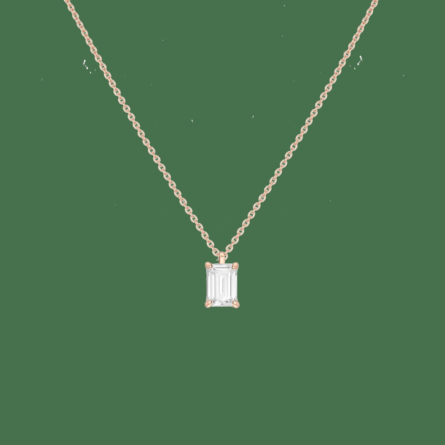 Emerald Gemstone Solitaire Necklace