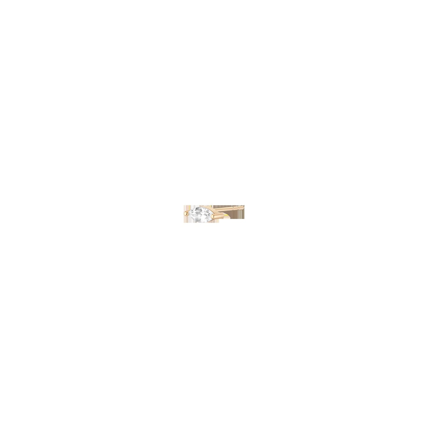 Lab Grown White Sapphire Marquise Stud Earrings