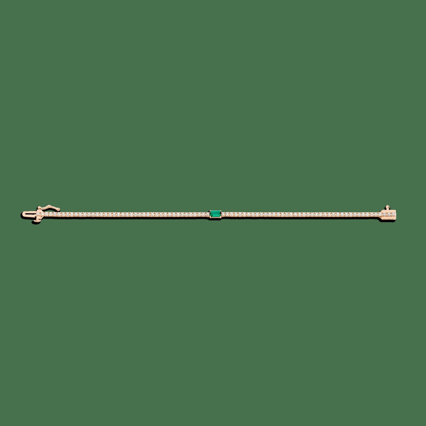 Lab Grown Diamond Tennis Bracelet with Emerald