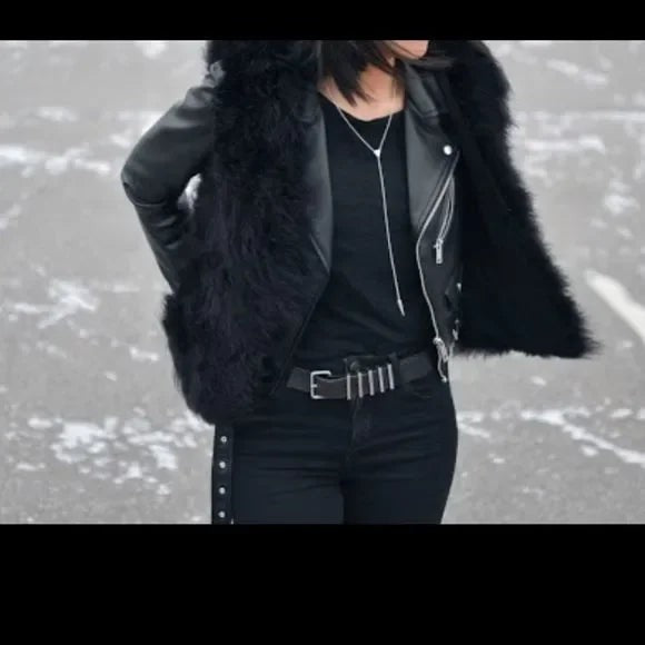 CLUB MONACO REAL FEATHER VEST SIZE XS BLACK