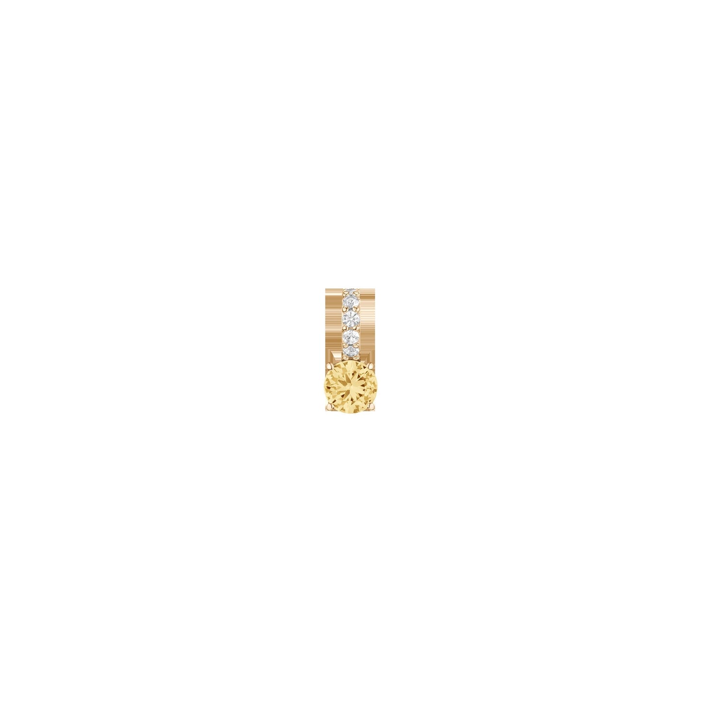 Round Cut Tennis Charm Pendant