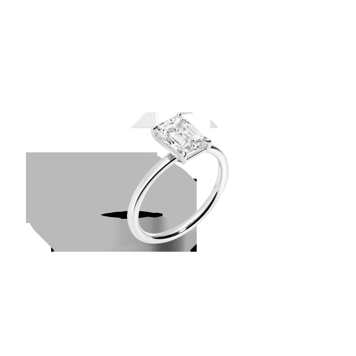 2ct Emerald Lab Grown Diamond Solitaire Ring