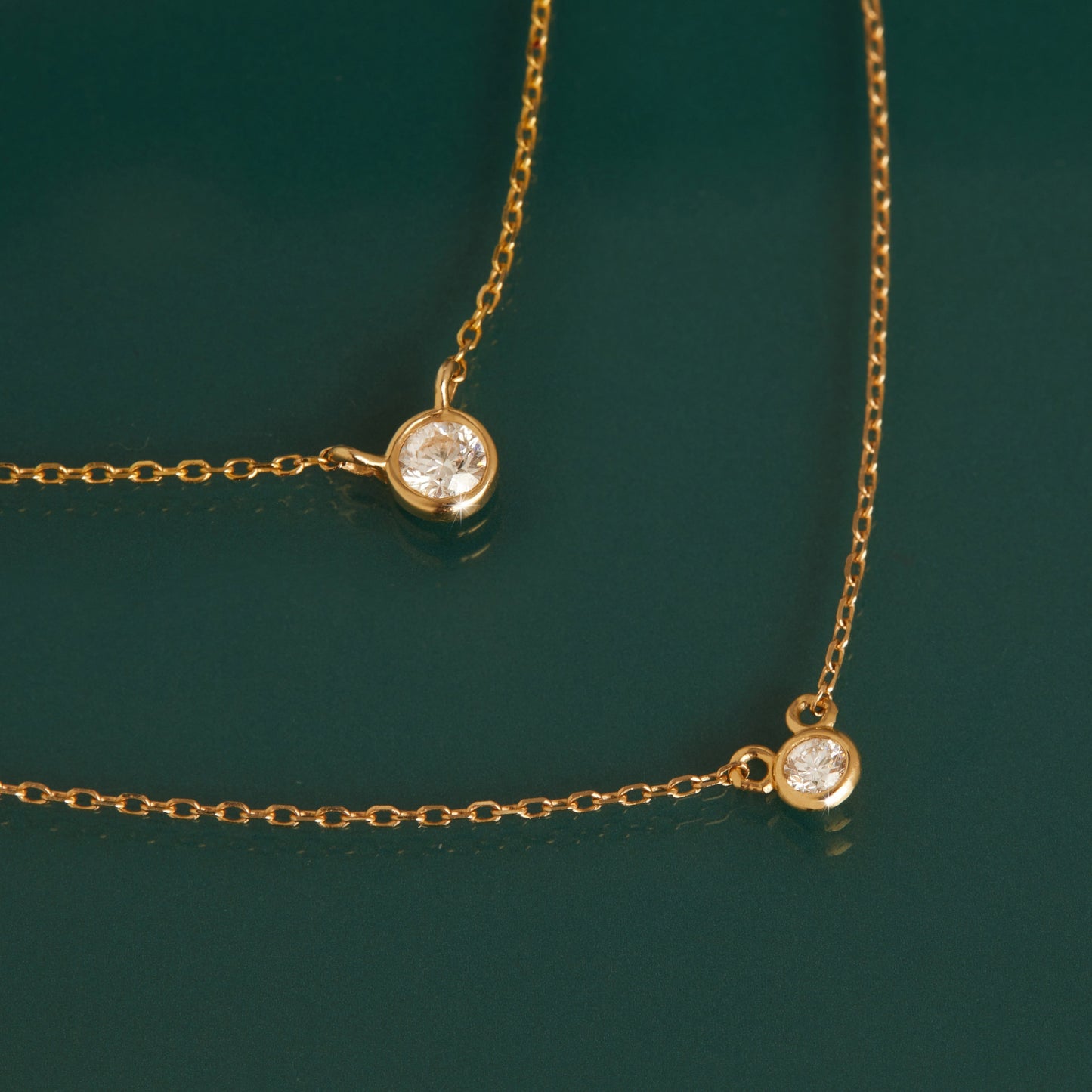 Medium Diamond Bezel Necklace