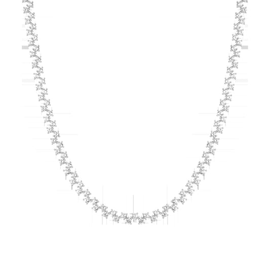 Floating Lab Grown White Sapphire Tennis Necklace