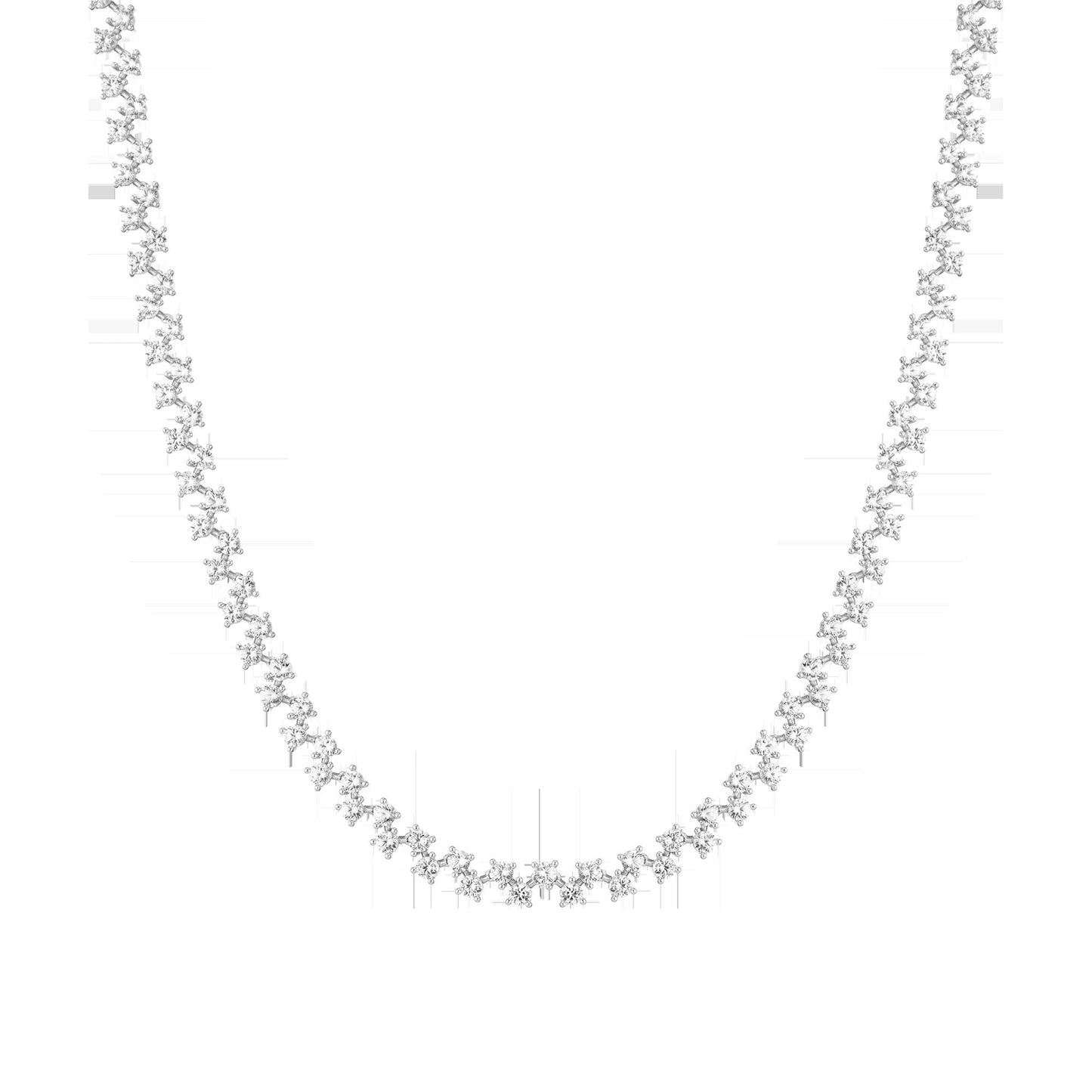 Floating Lab Grown White Sapphire Tennis Necklace